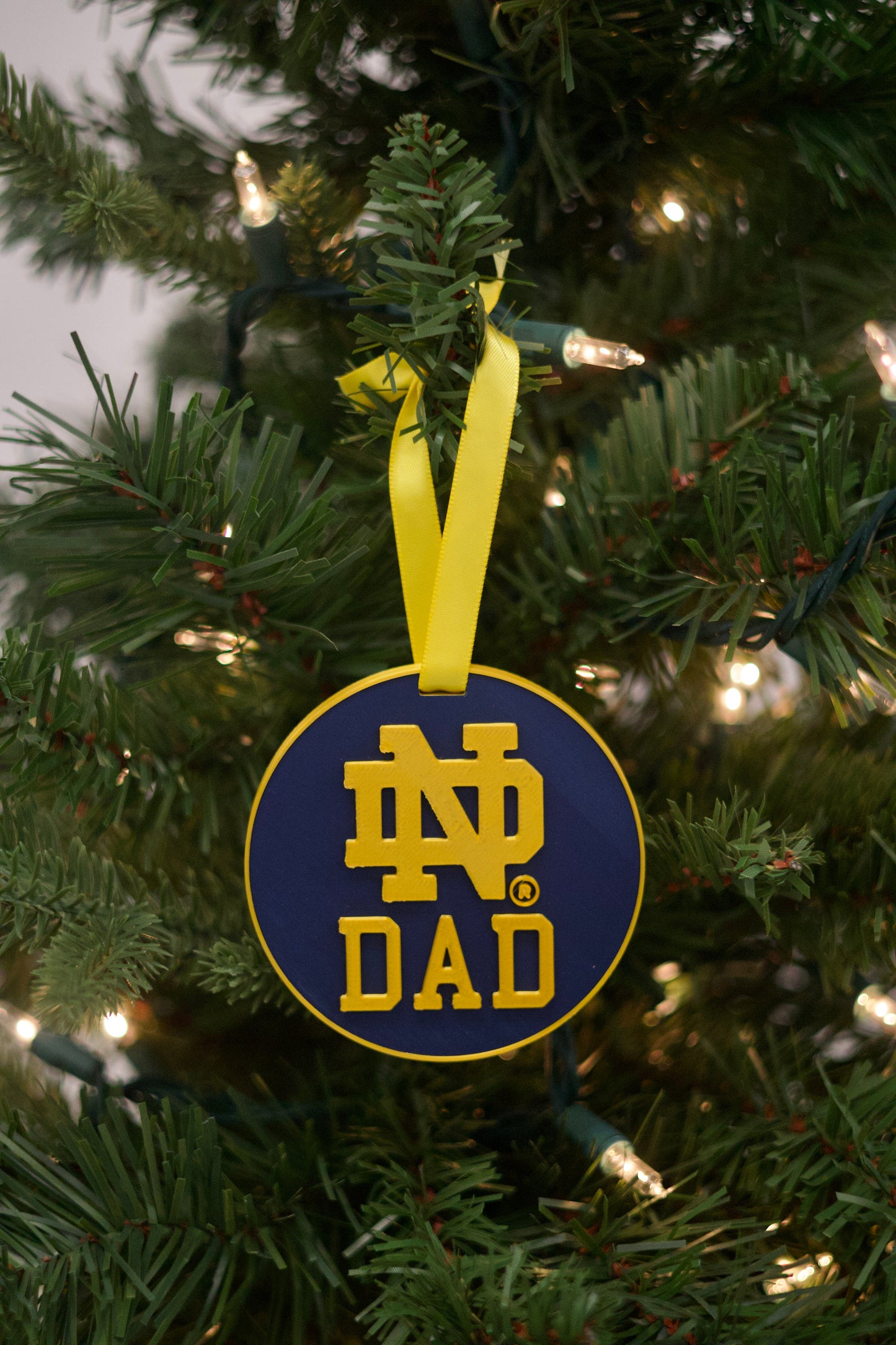 ND Dad Ornament Single (Round Style)