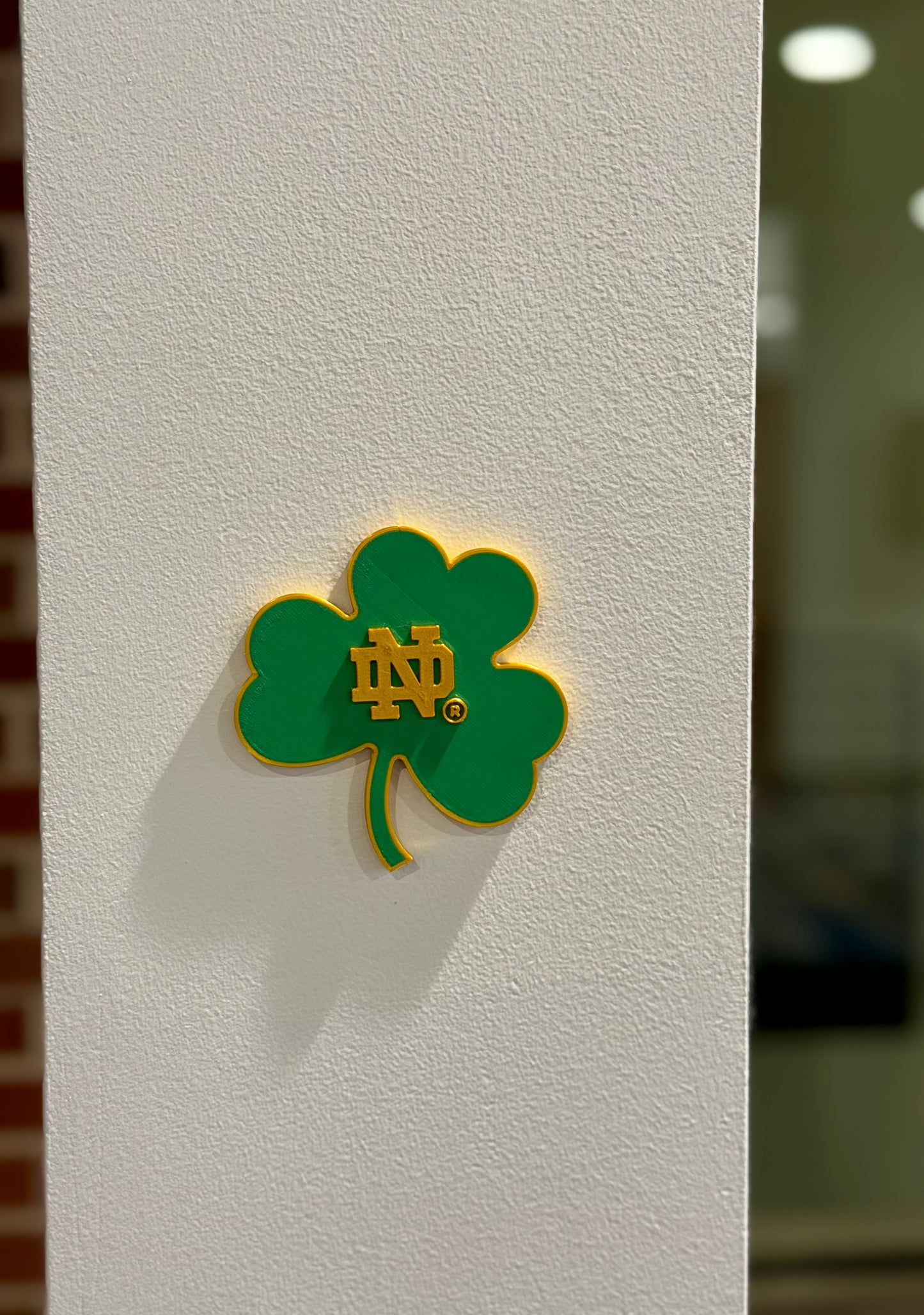 Green & Gold ND Shamrock Magnet