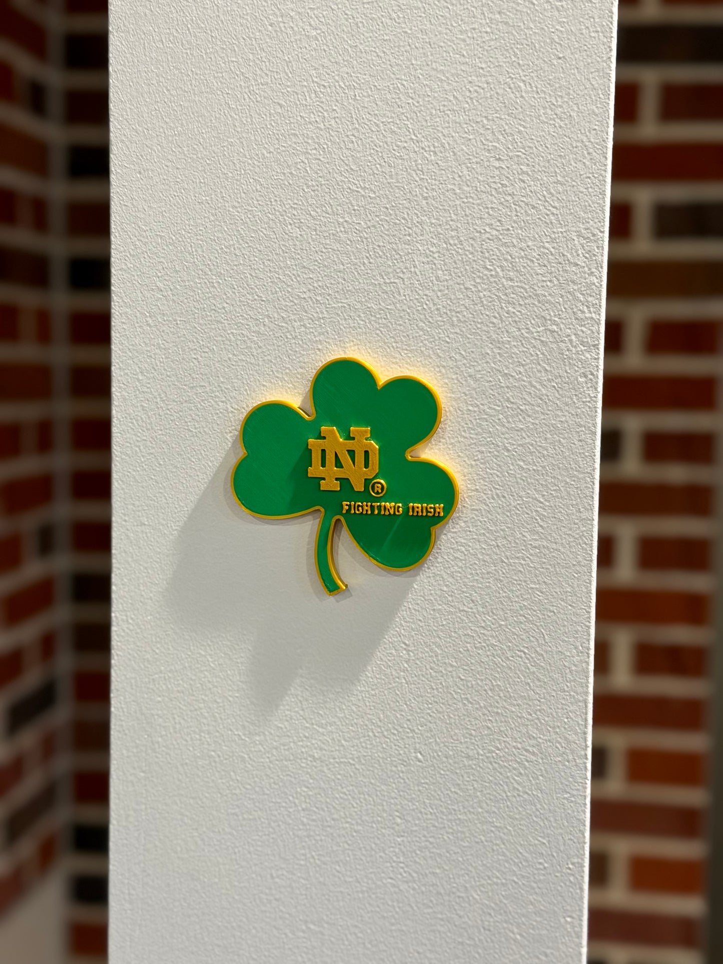 Green & Gold ND Shamrock Magnet