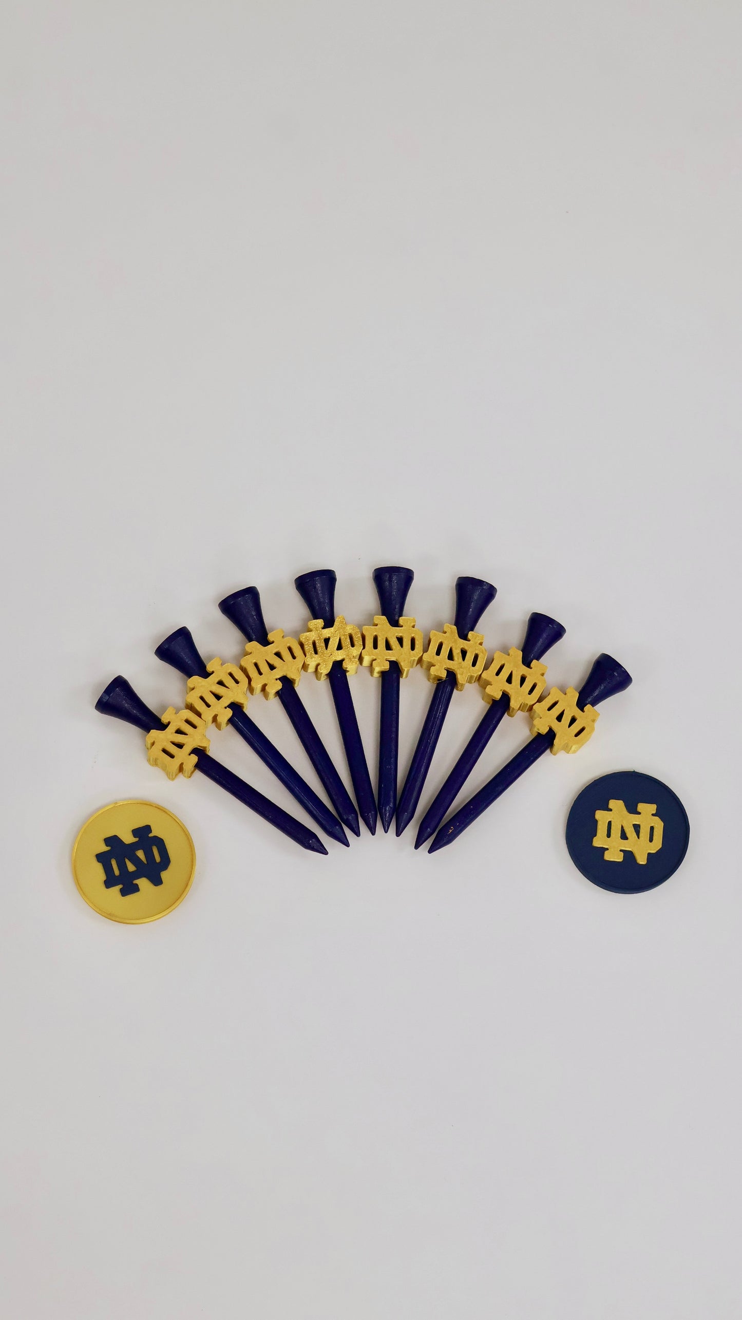 Notre Dame Golf Bundle 8x ND Tees and 2x Golf Markers