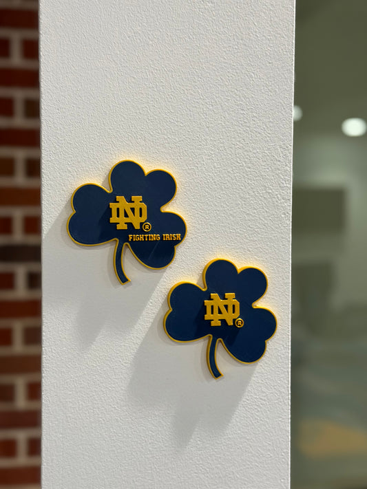 Blue & Gold ND Shamrock Magnet