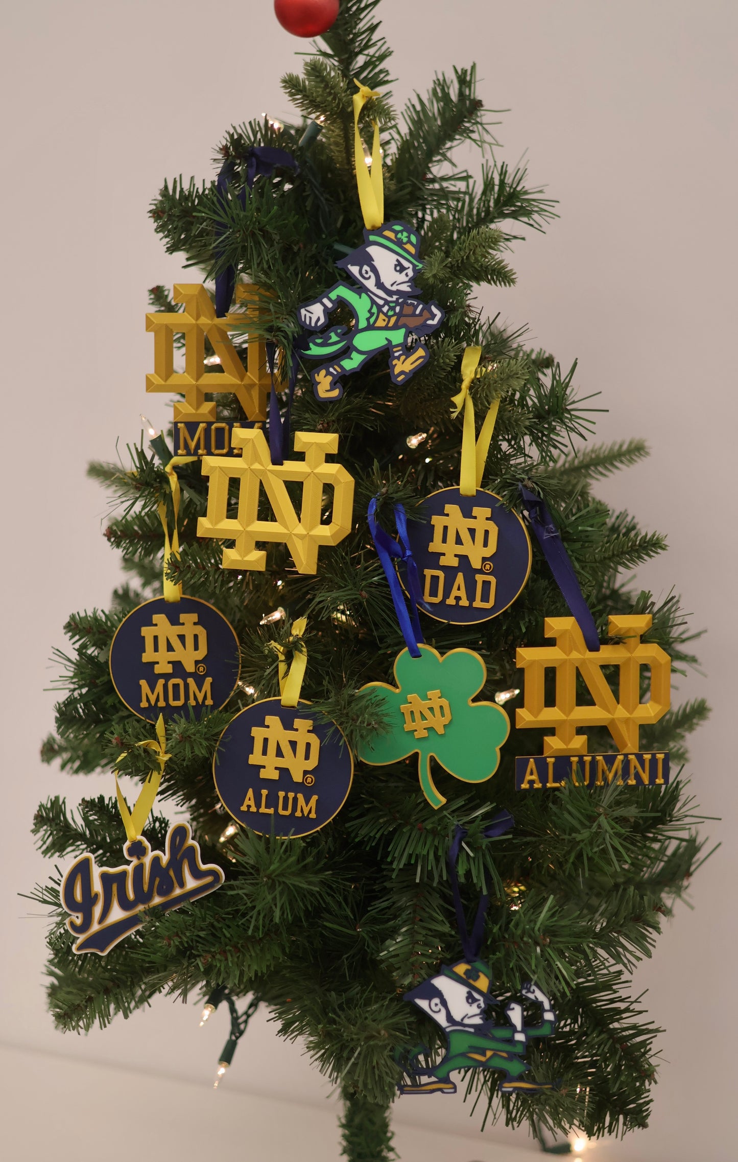ND Ornament Set x3 Alumni/Mom/Dad (Round Style)
