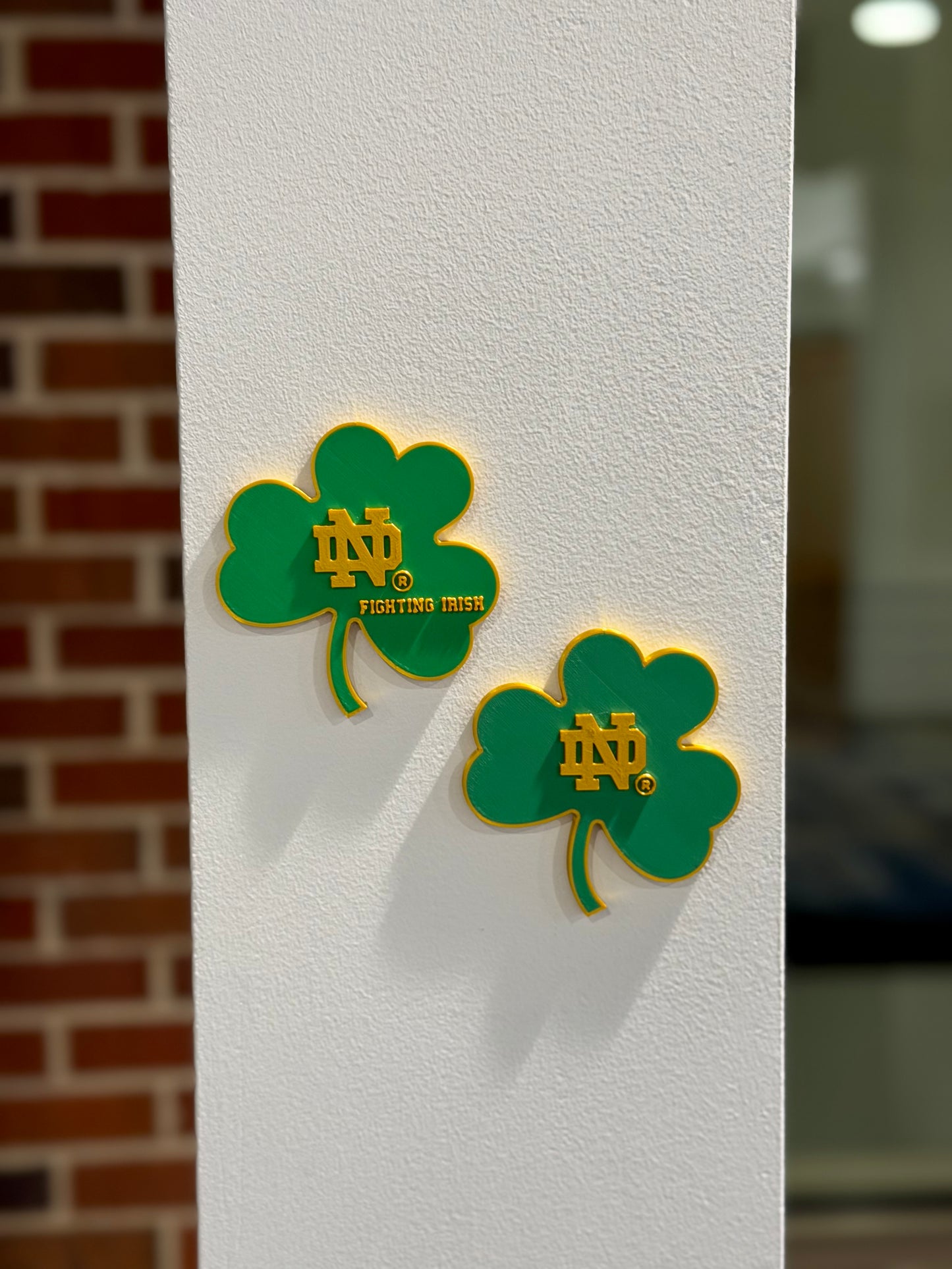 Green & Gold ND Shamrock Magnet
