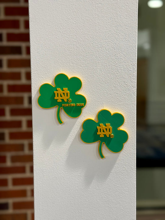 Green & Gold ND Shamrock Magnet