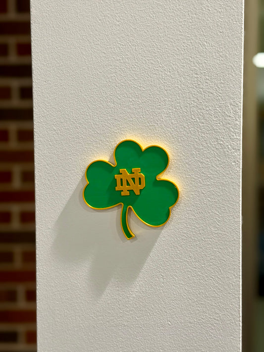Green & Gold ND Shamrock Magnet