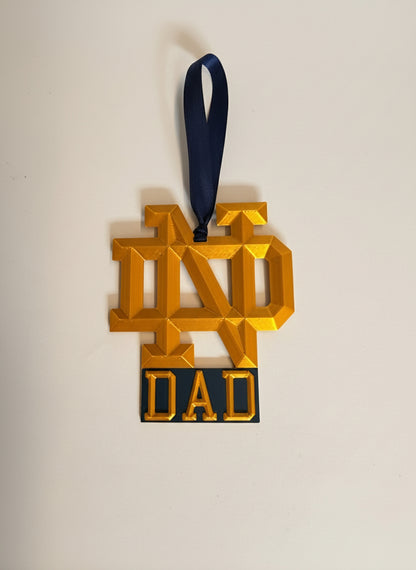 ND "Monogram" Dad Ornament