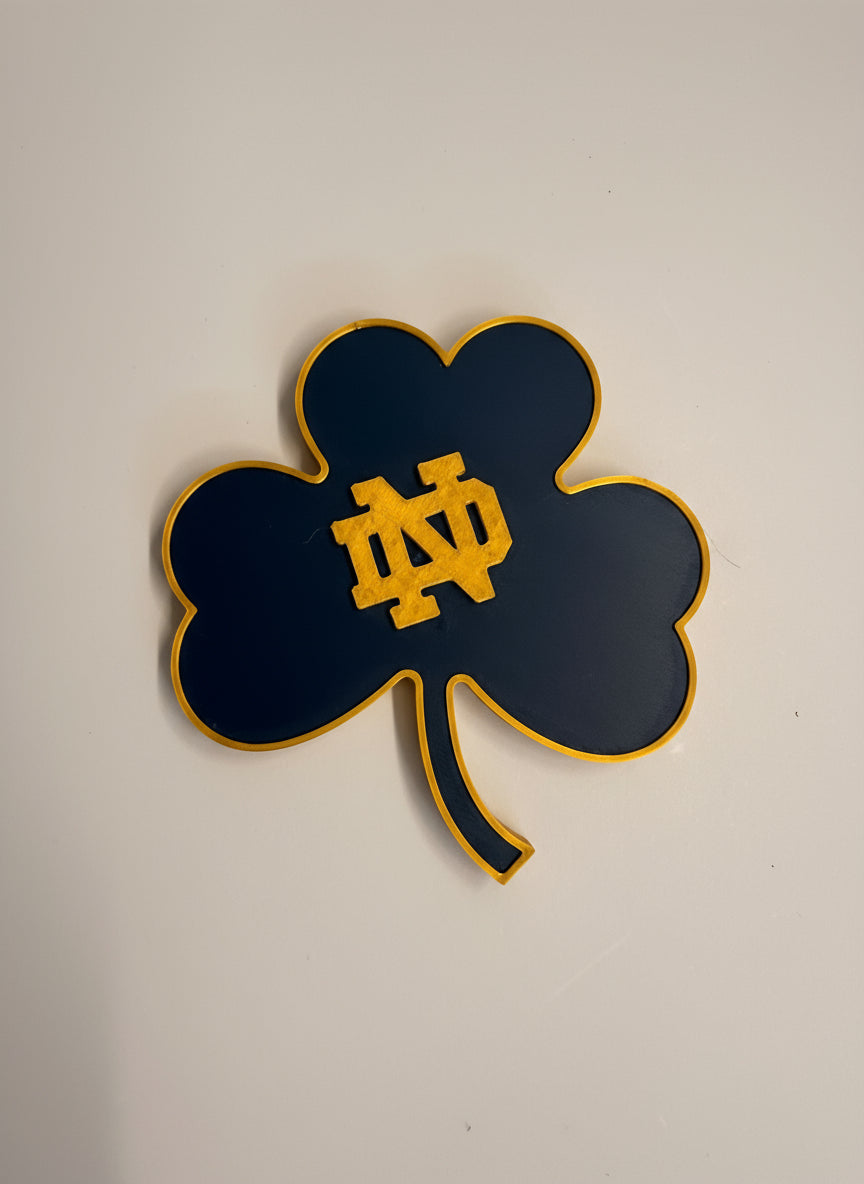 Blue & Gold ND Shamrock Magnet