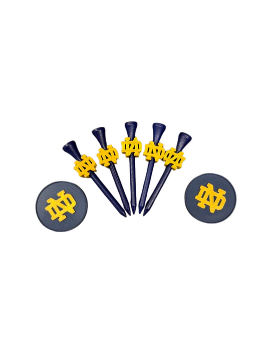 Notre Dame Golf Bundle 8x ND Tees and 2x Golf Markers