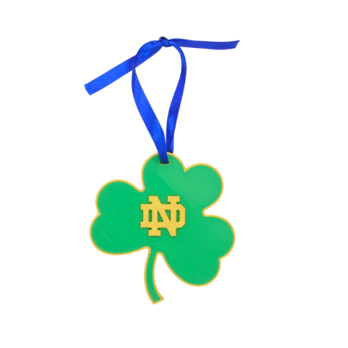 ND Shamrock Ornament Set x3